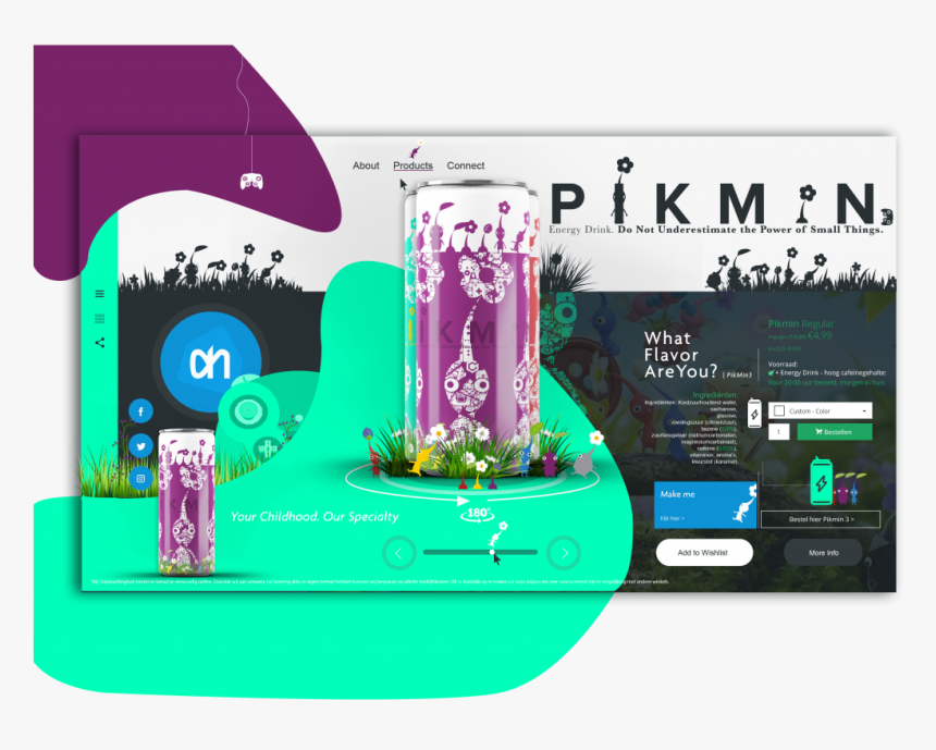 Pikmin Energy Drink - Energy Drink Landing Page, HD Png Download