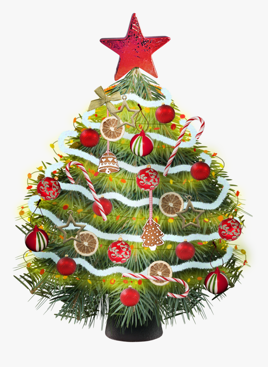 Christmas Tree Clipart With Colorful Christmas Toys - Christmas Day, HD Png Download