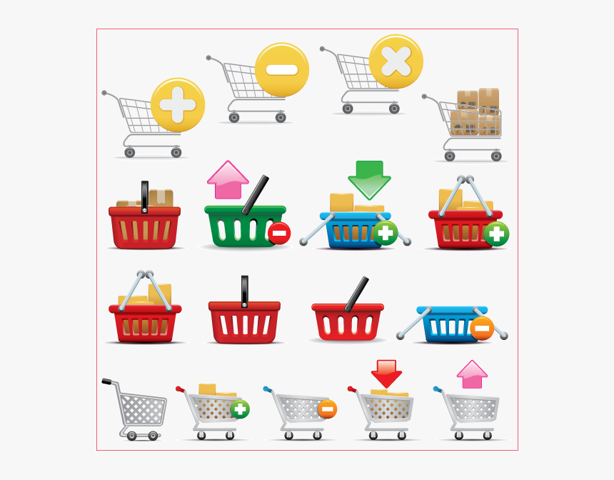 Vector De Carrito Compras Y Cestas De Ecommerce - Shopping Cart Icon, HD Png Download