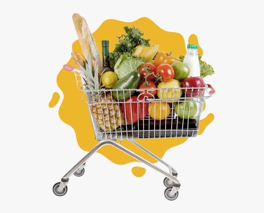 Lista De Compras - Shopping Basket With Stuff, HD Png Download