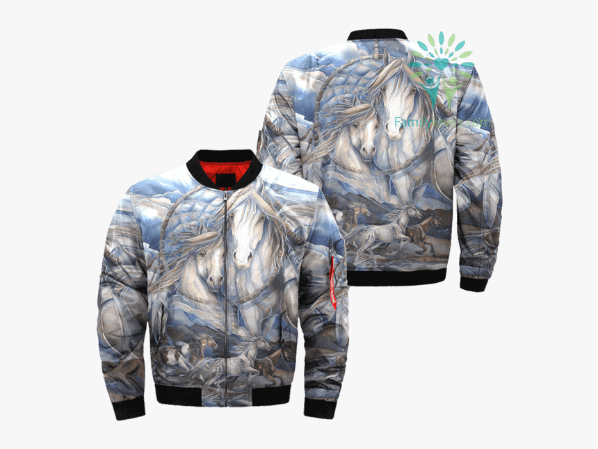 Horse Art American Indian Over Print Bomber Jacket - Pocket, HD Png Download