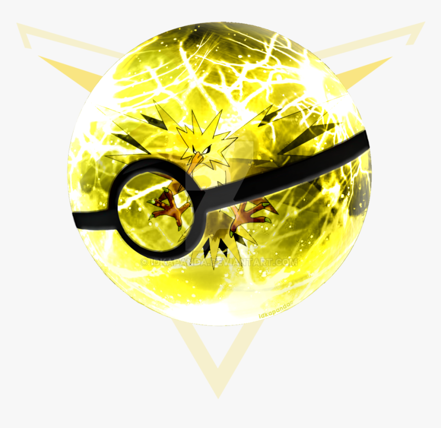 Team Instinct From Pokemon Go By Idkapanda - Zapdos Pokeball, HD Png Download