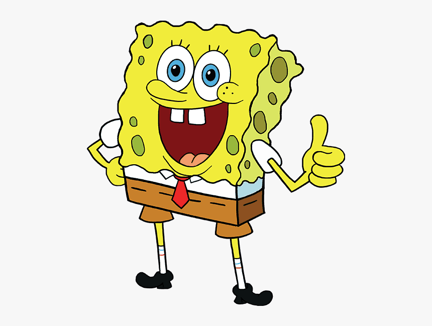 How To Draw Spongebob - Step By Step Spongebob Drawing Easy, HD Png Download