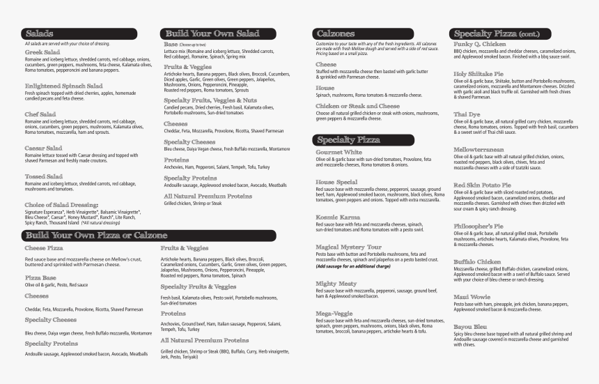 Mellow Mushroom Charleston Menu, HD Png Download