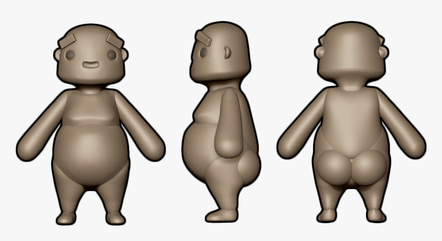 Zbrush Trds Male Model Perspectives - Cartoon, HD Png Download