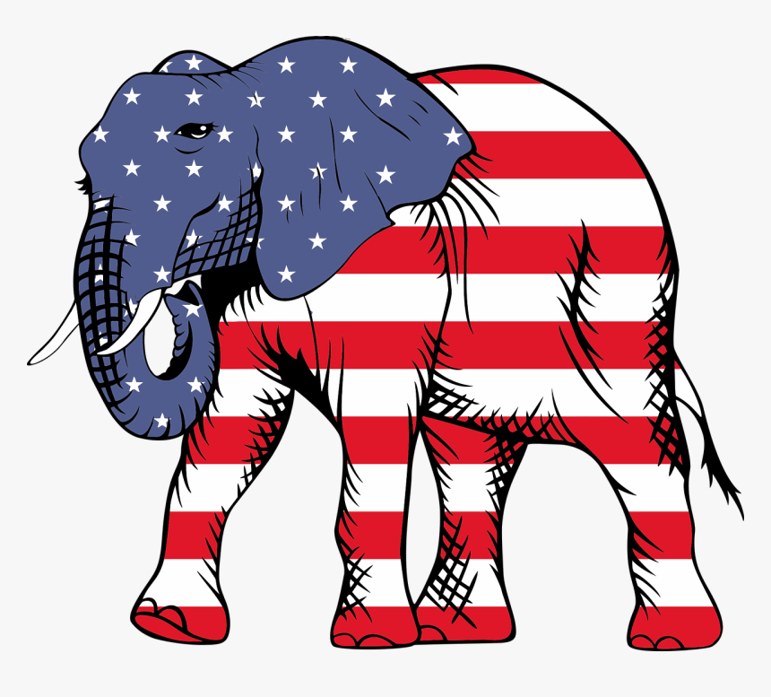 American Flag With Elephant, HD Png Download