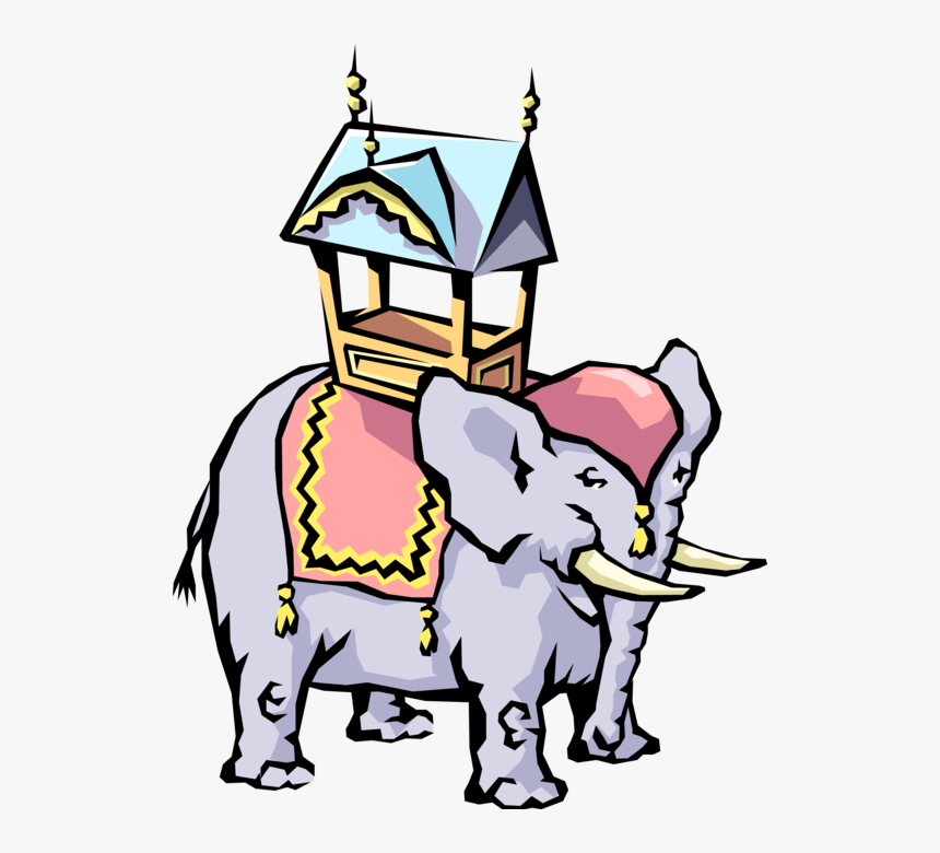 Vector Illustration Of Asian Elephant Carries Howdah, HD Png Download