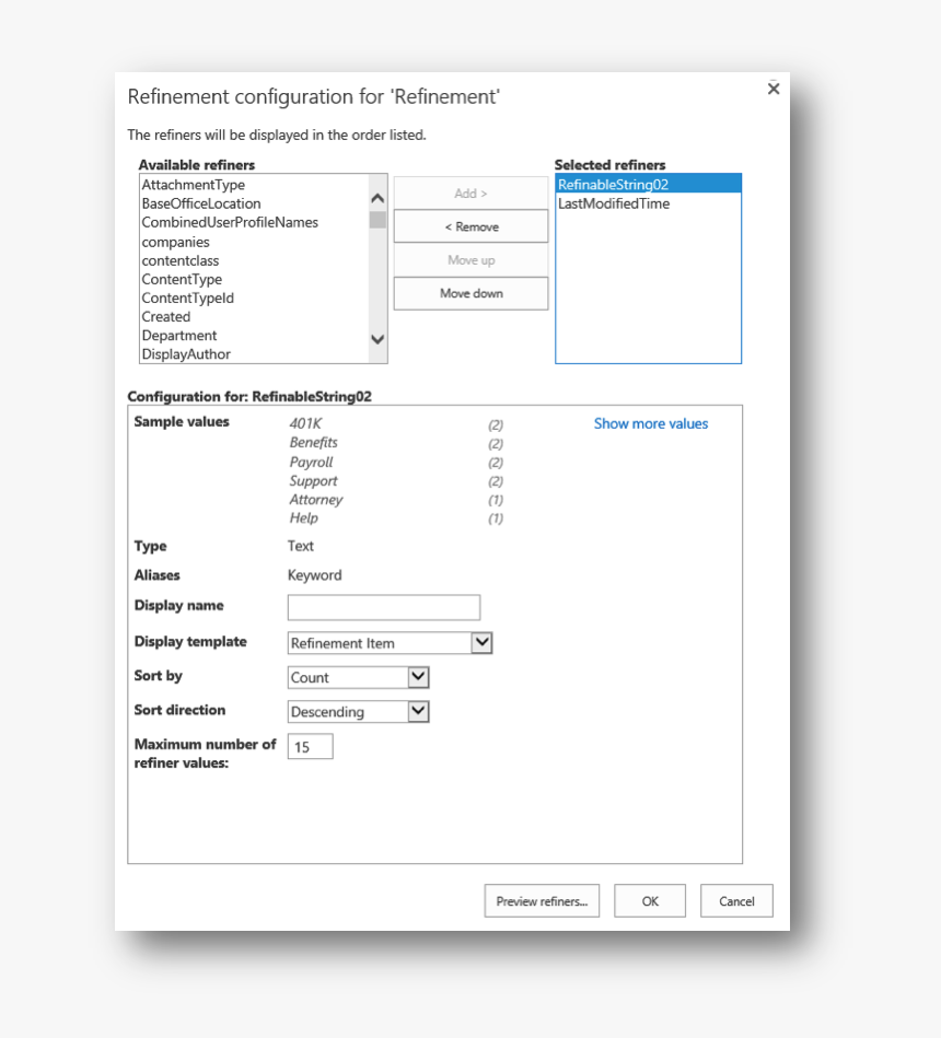 Sharepoint Search Tutorial Refinement - Sharepoint Keyword Refinement, HD Png Download