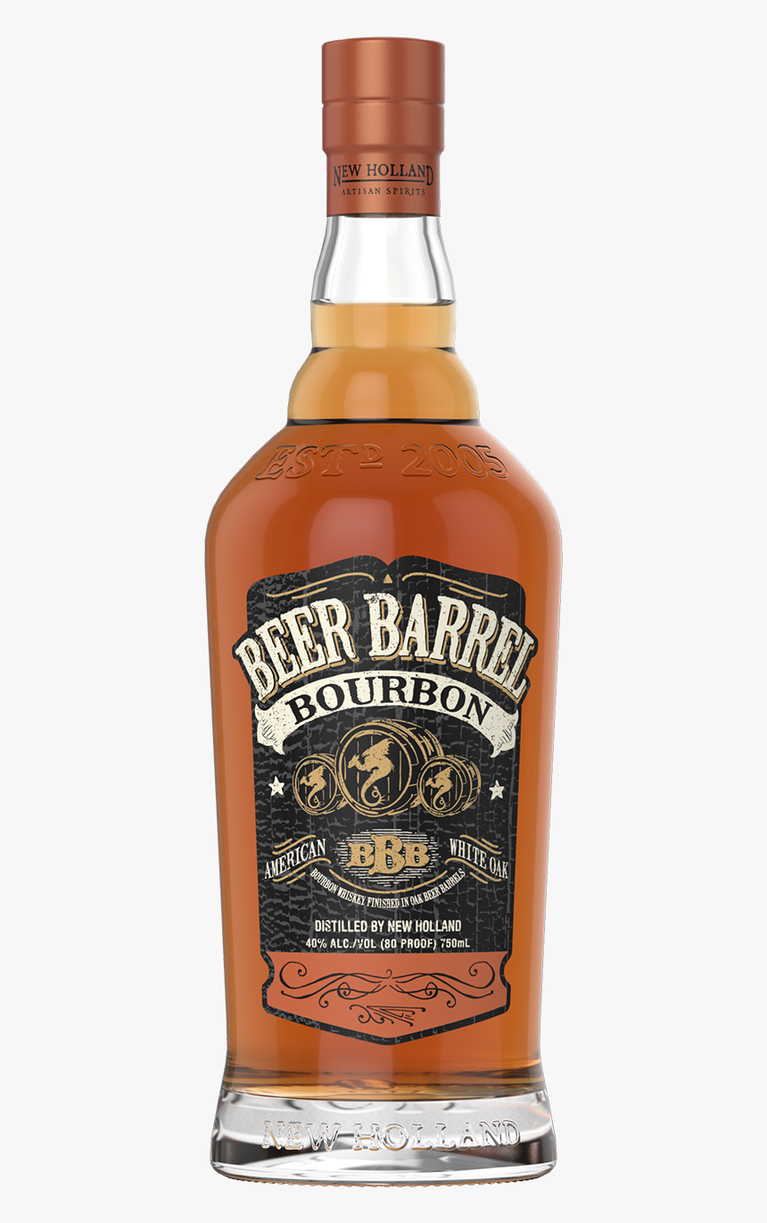 A Bottle With A White Sign With Black Text With Jack - New Holland Beer Barrel Bourbon, HD Png Download