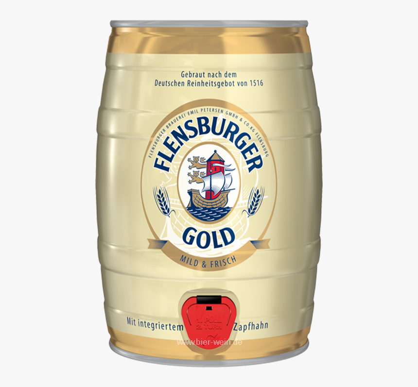 Flensburger Gold German Beer Keg 5000 Ml / 500 Cl Can - Flensburger Gold, HD Png Download