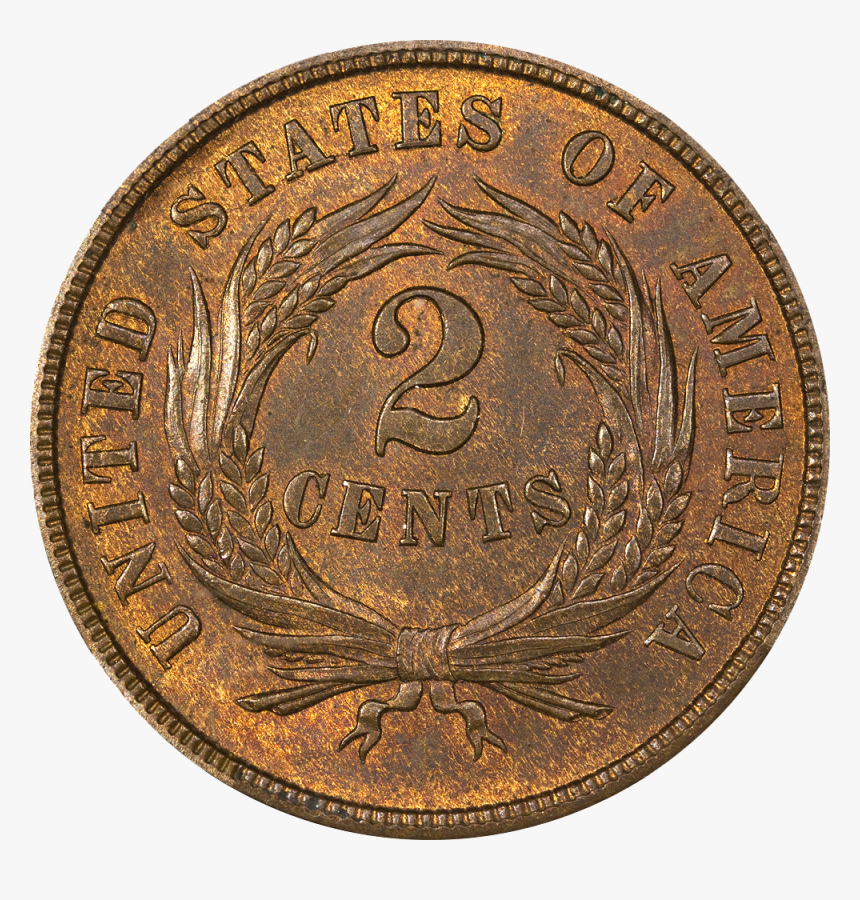 1865 Two Cent Reverse - سکه امریکا, HD Png Download