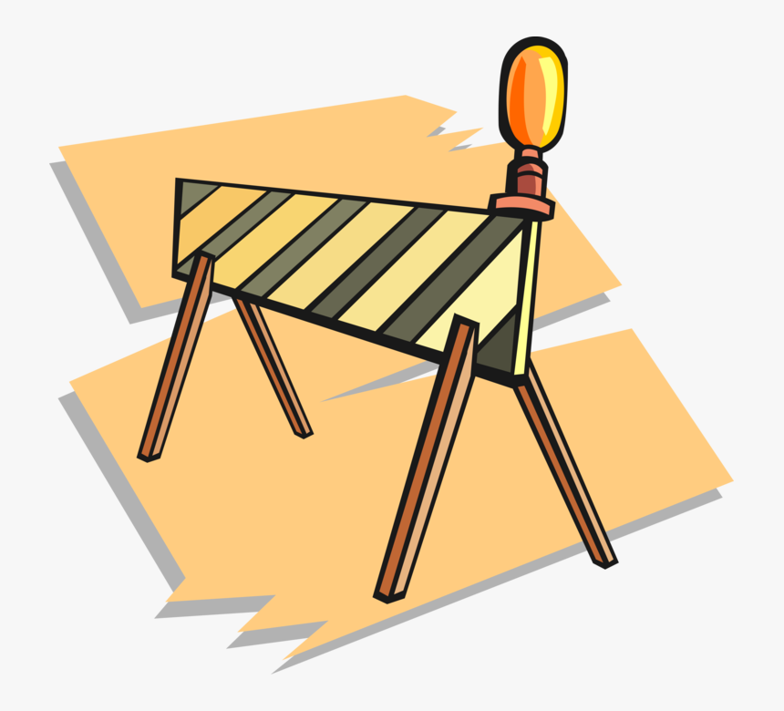 Vector Illustration Of Road Construction Barrier Or - Flash Light Clipart, HD Png Download