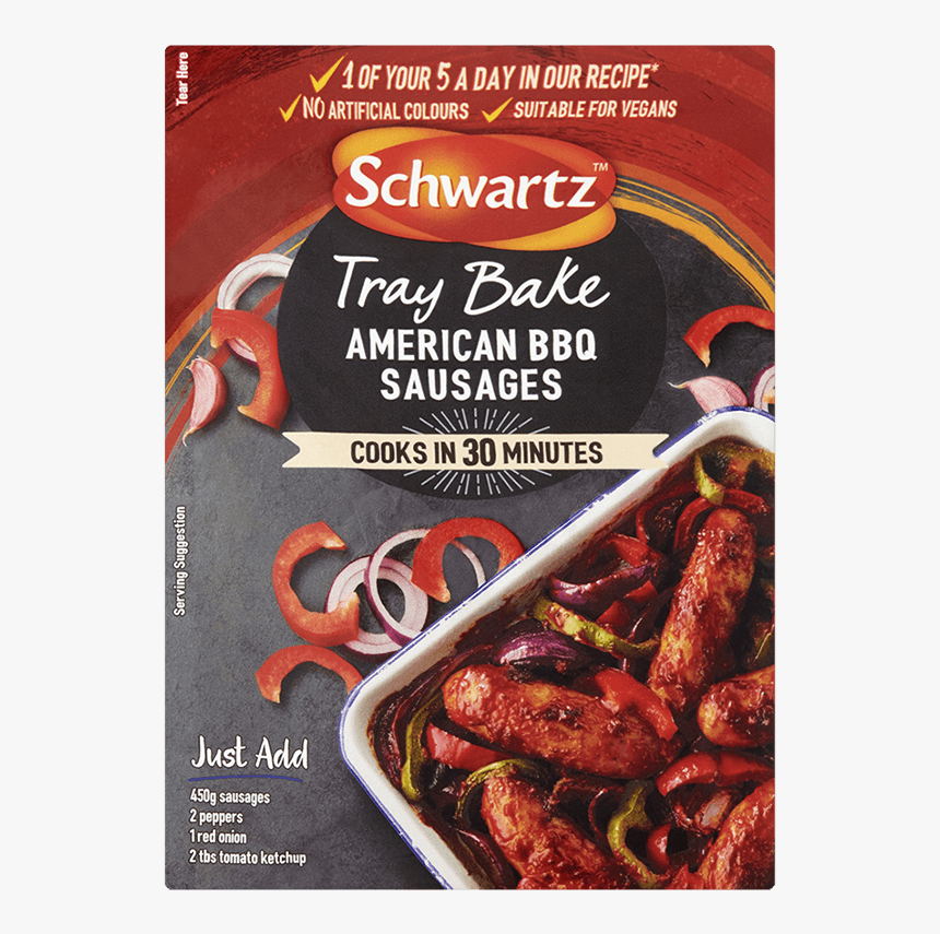 Tray Bake American Bbq Sausages - Schwartz American Bbq Sausage, HD Png Download