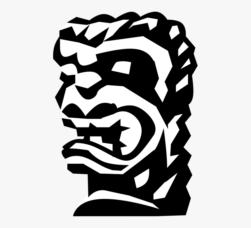 Vector Illustration Of Chinese Lion Head Statue - Graphic Design, HD Png Download