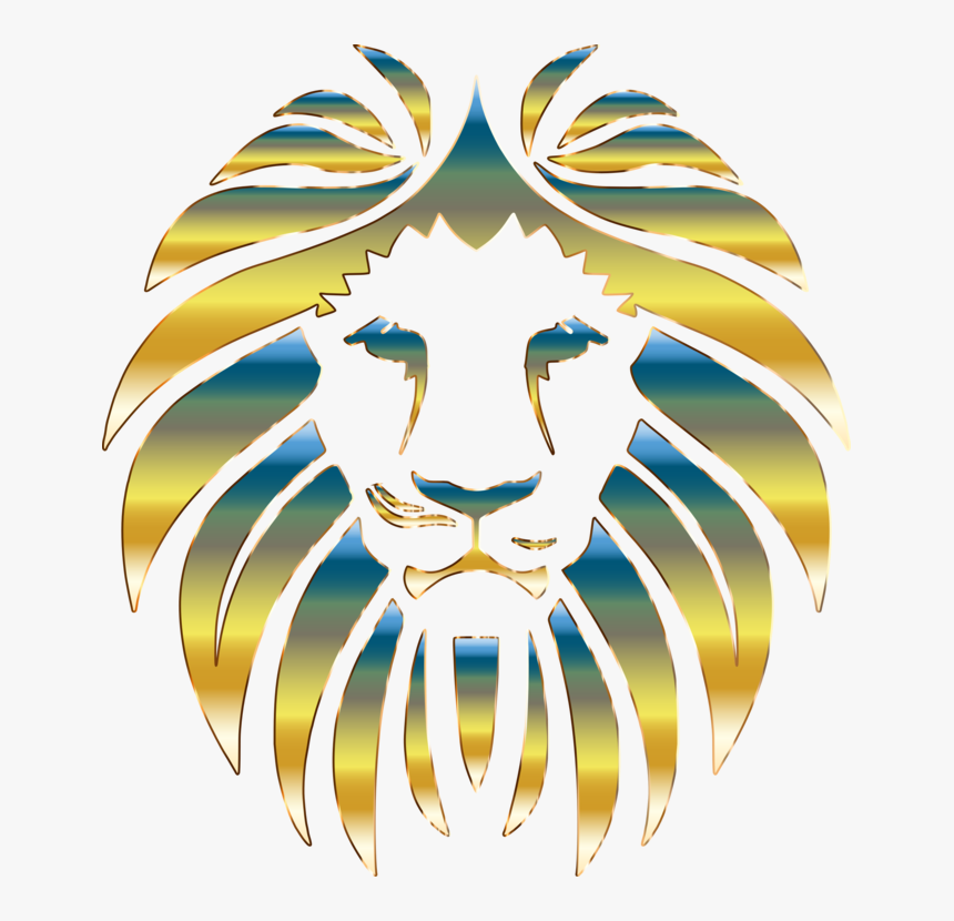 Head,art,big Cats - Lion Vector Red Png, Transparent Png