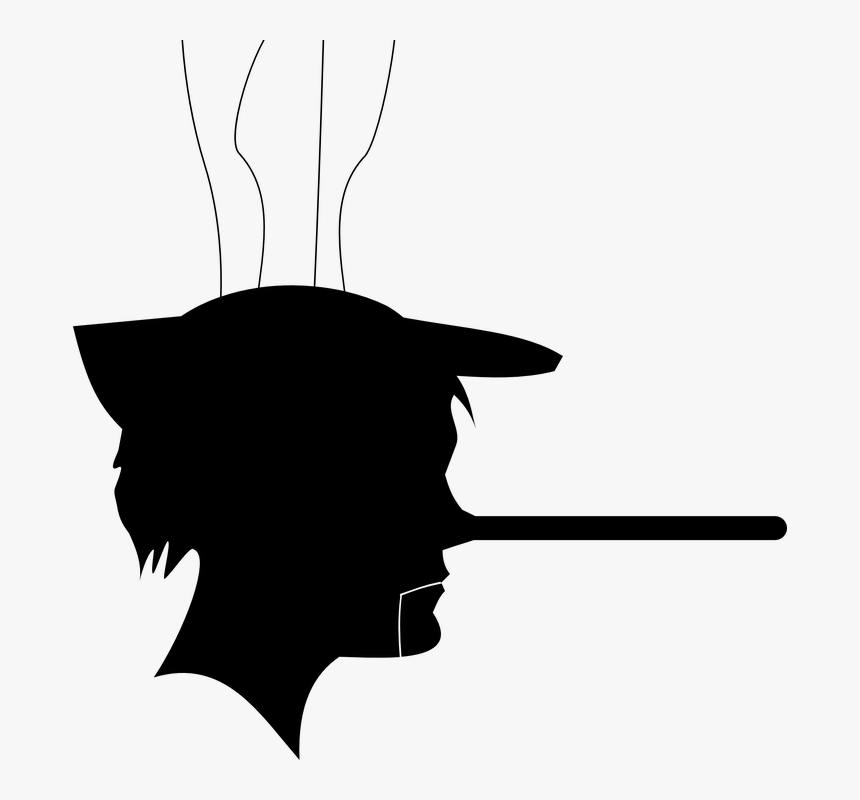 La Nariz, De Largo, Pinocho, Perfil, Marioneta, Silueta - Yalancının Evi Yanmış Kimse Inanmamış Anlamı, HD Png Download