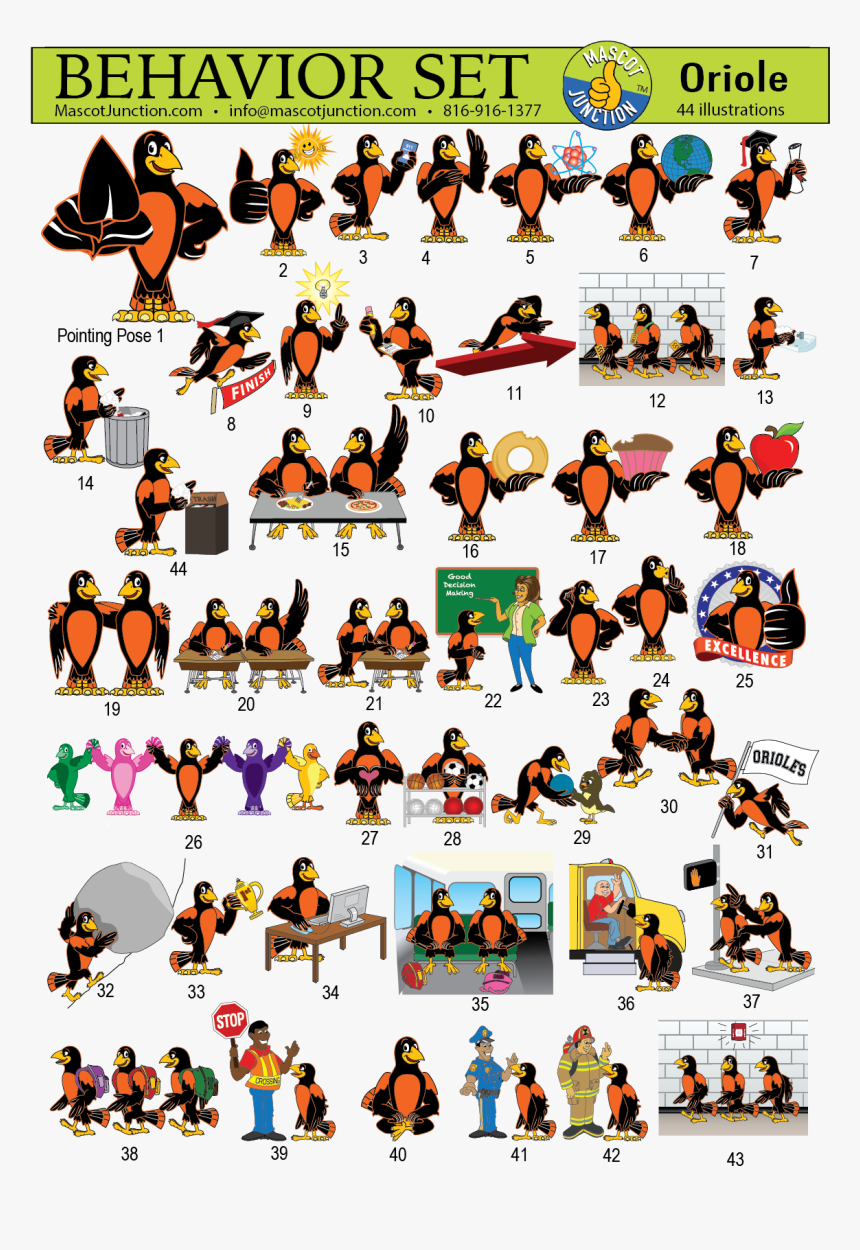 Oriole Mascot Clip Art Behavior - Cartoon, HD Png Download