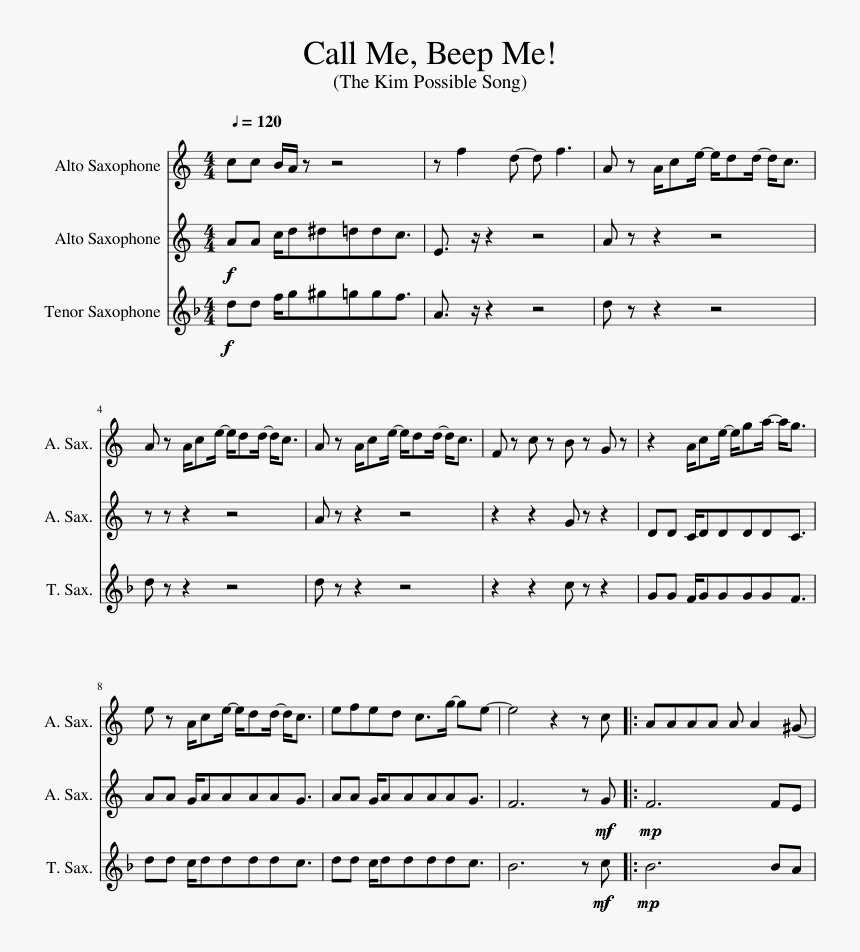 Toto Africa Alto Sax Sheet Music, HD Png Download