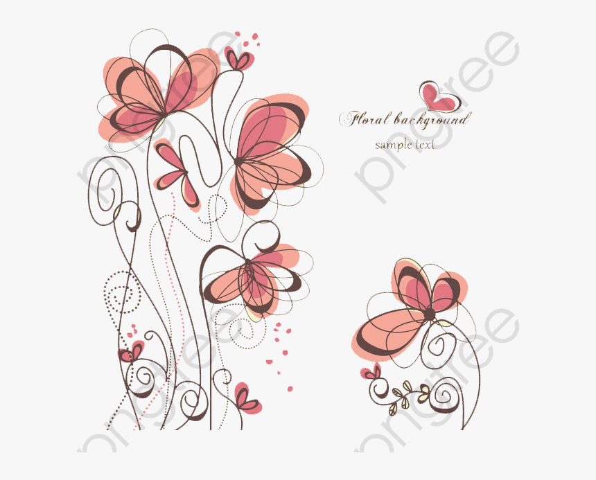 Simple Lines Of Butterfly Flowers - Fotki Yandex Ru Png, Transparent Png