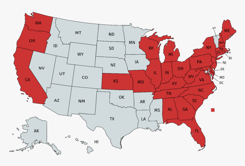 Map Of States With Boxwood Blight Reported, HD Png Download