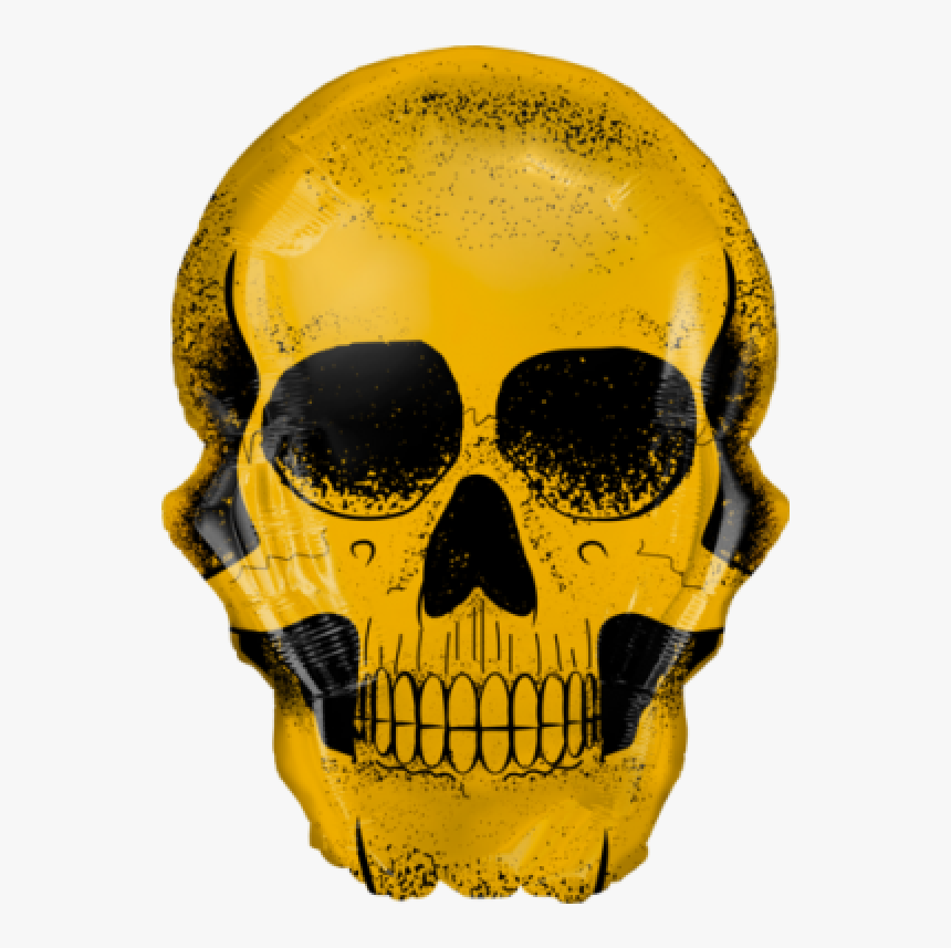 Balão Caveira Dourada 91cm - Large Golden Skull Foil Balloon, HD Png Download