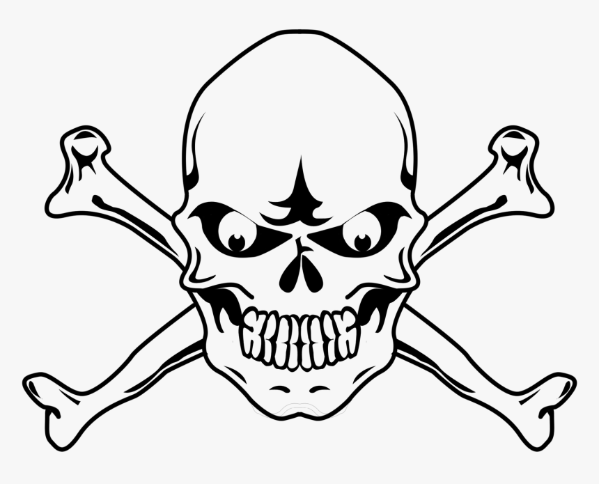 Clip Art Caveira Do Mal - Caveira De Pirata Png, Transparent Png