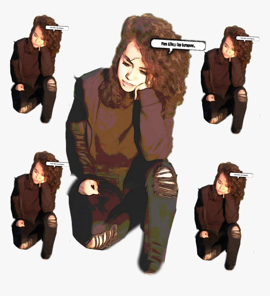 Me Emoji Queen Myedit Vintage Grunge Depressed Stressed - Girl, HD Png Download
