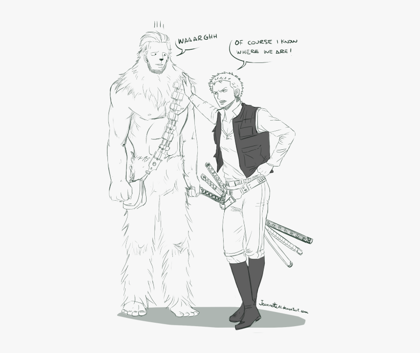 Star Wars Han Solo One Piece Chopper Zoro Bounty Hunters - Sketch, HD Png Download