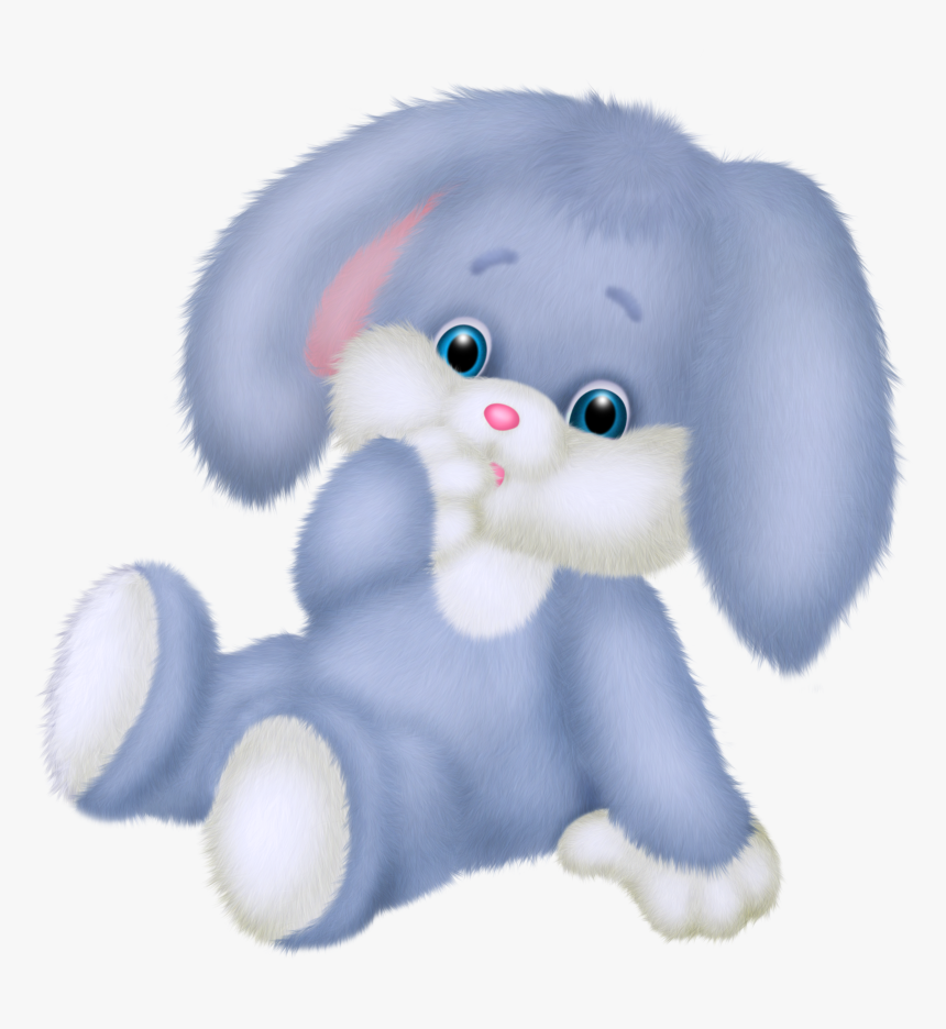 Cute Blue Bunny Png Clipart Picture - Bunny Clipart Stuffed Animals, Transparent Png
