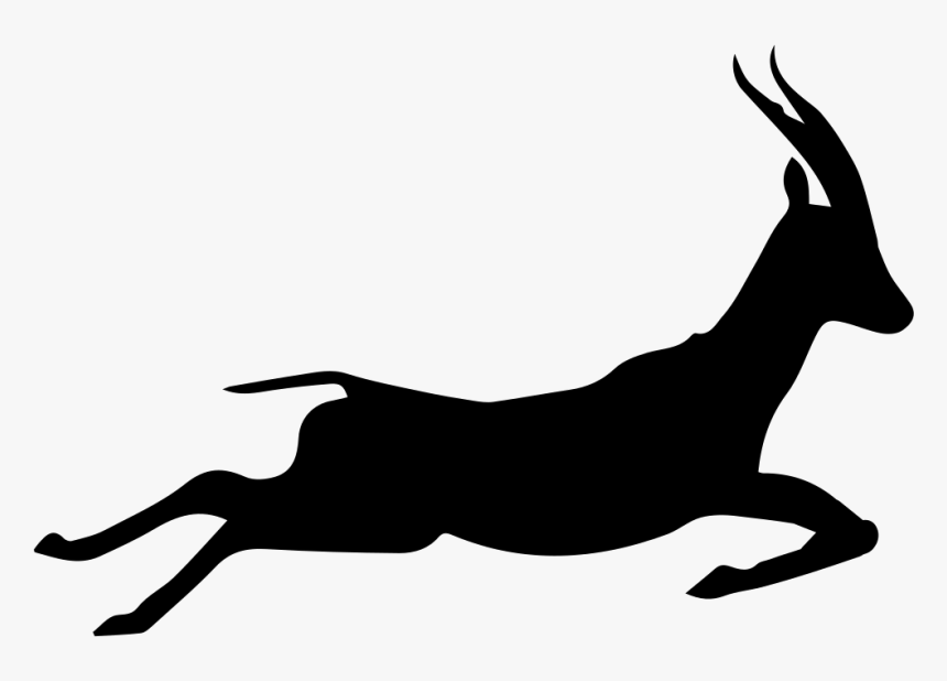 Gazelle Clip Art Vector Graphics Image Illustration - Gazelle Running Silhouette, HD Png Download