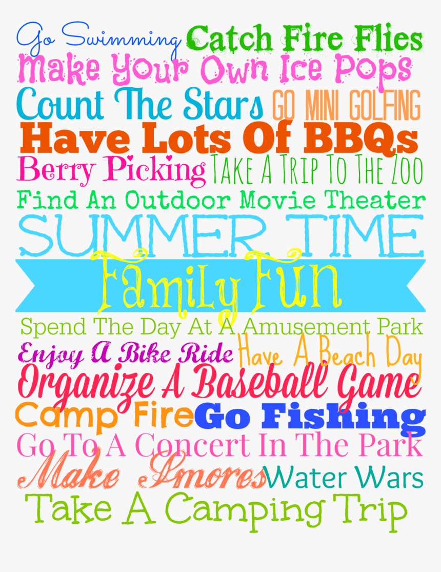 Summertime Family Fun - Graphic Design, HD Png Download