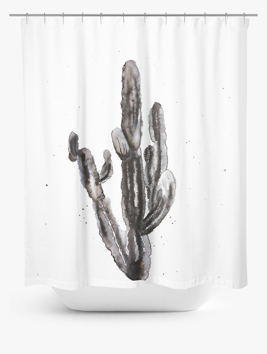 Tall Black Cactus Shower Curtain - Acanthocereus Tetragonus, HD Png Download