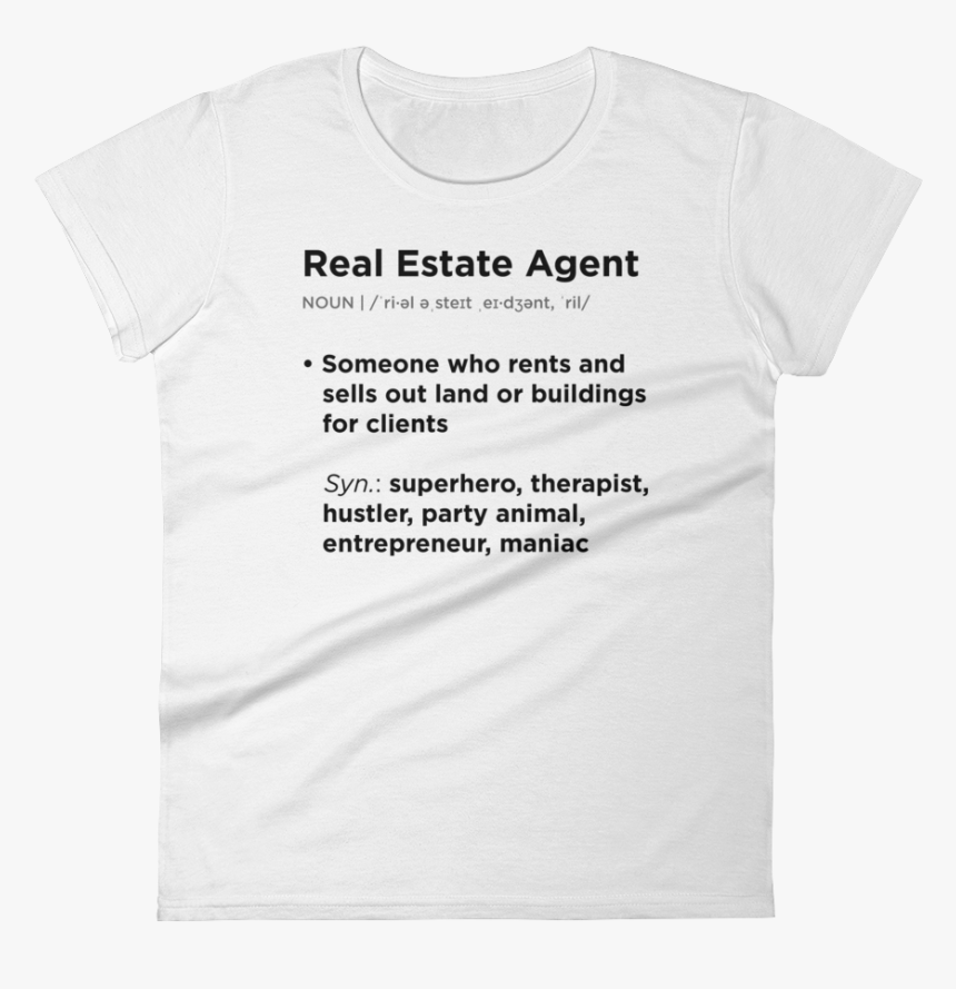 Real Estate Agent Definition Shirt Active Shirt, HD Png Download
