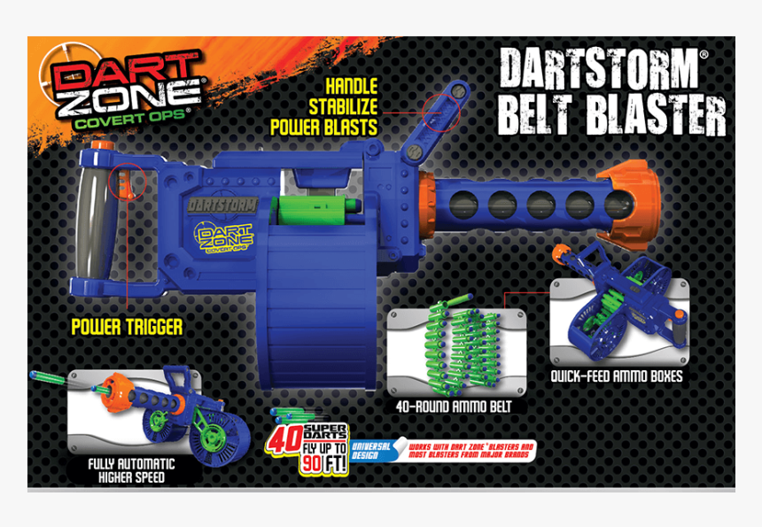 Dart Zone Dartstorm Motorized Automatic Belt Blaster - Toy, HD Png Download