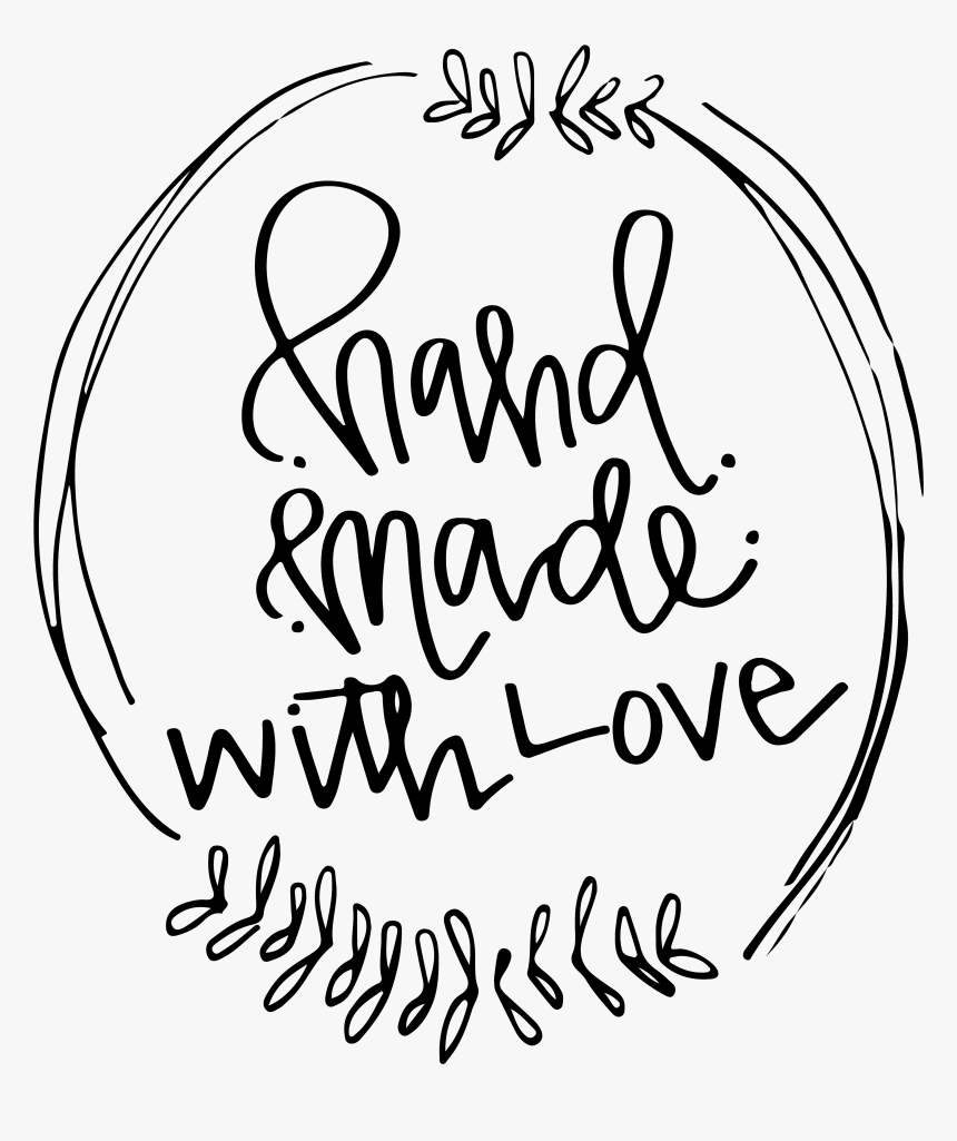 Handmade With Hand Lettered - Clipart Transparente Made With Love, HD Png Download