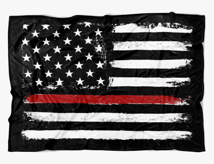 Distressed Thin Red Line Stars And Stripes Fleece Blanket - Police Blue And Black, HD Png Download
