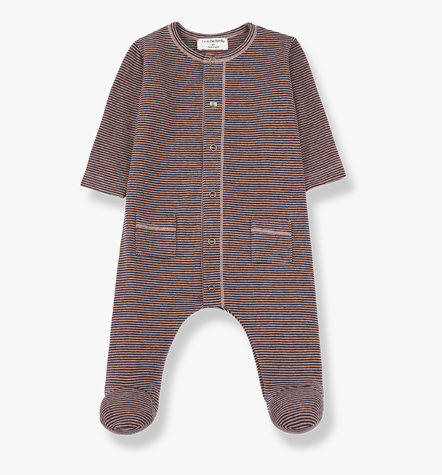 Jumpsuit - Mons - Thin Stripes - Rose & Burgundy - Cardigan, HD Png Download