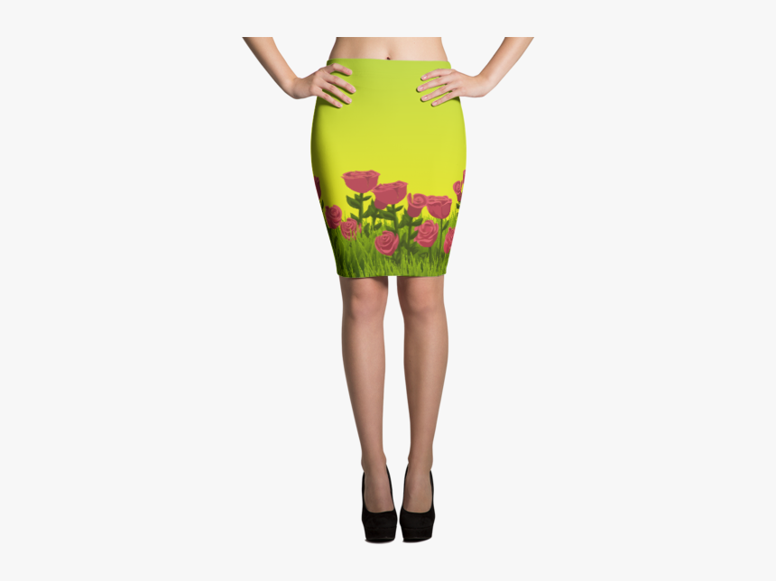 Roses Grass Pencil Skirt - Falda De Like La Leyenda, HD Png Download