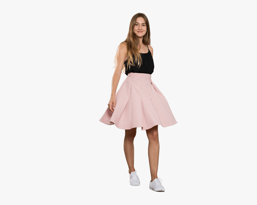 Jupe Patineuse Crepe Rose, HD Png Download