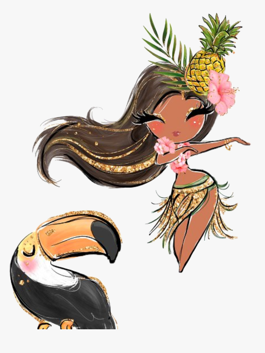 #watercolor #tropical #bellydancer #parrot #hawaiian - Iphone 6 Pinterest Mermaid, HD Png Download