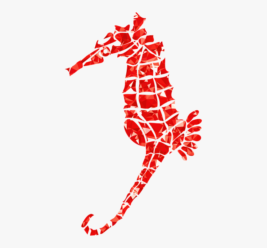 Ruby, Gem, Red, Low Poly, Polygon, Triangles, Abstract - Seahorse, HD Png Download