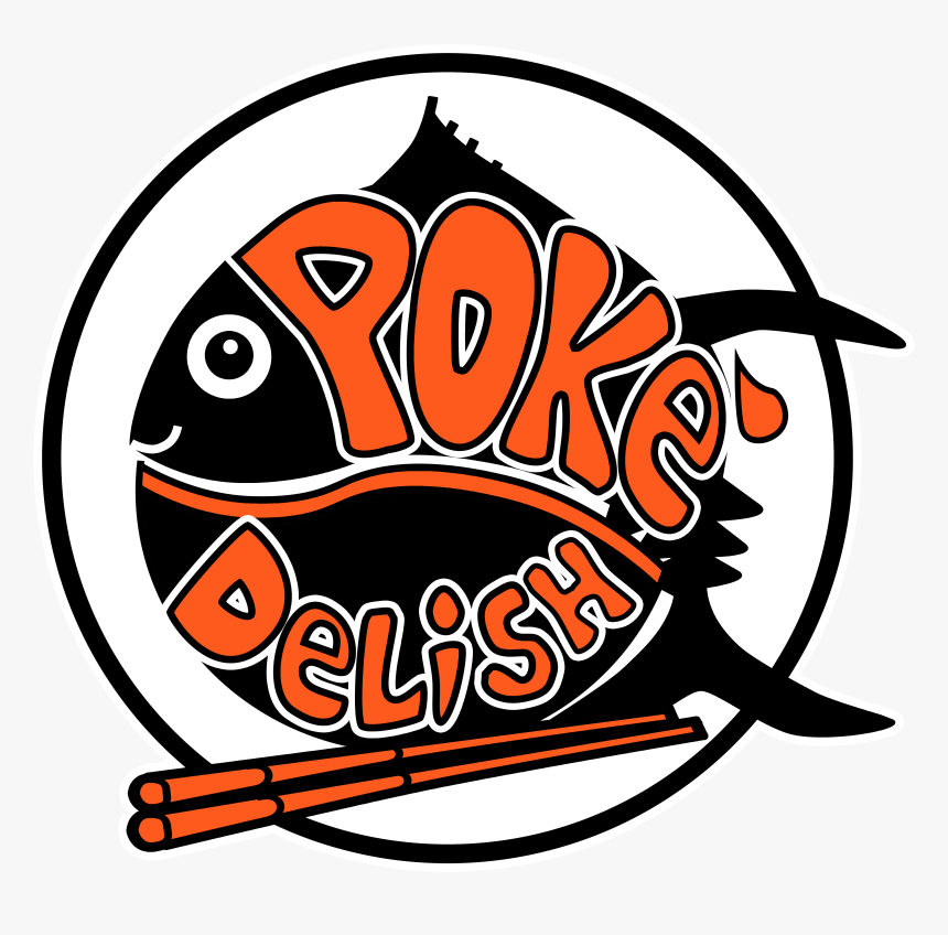 Pokedelish Logo White Outline2, HD Png Download