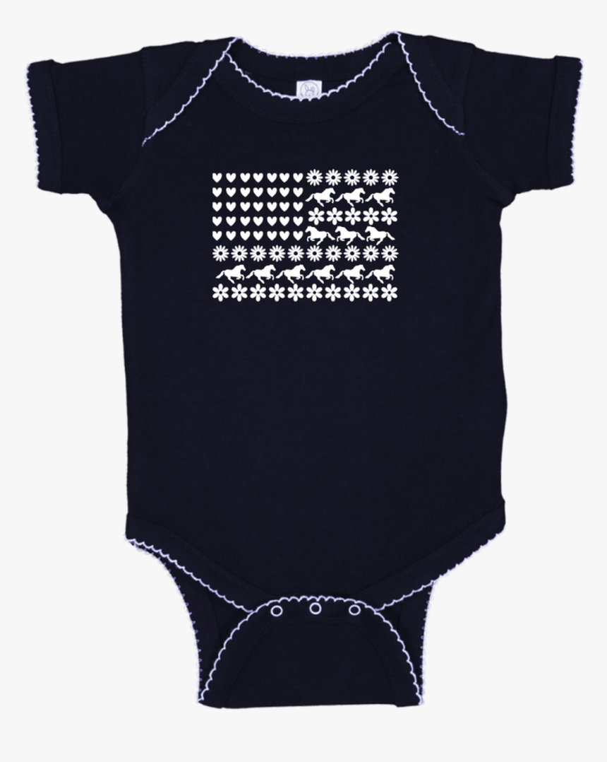 Farm Girl Baby Horse Usa Flag Infant Onesie - Active Shirt, HD Png Download