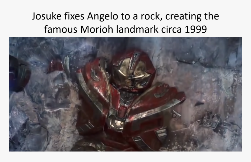 Transparent Beaned Png - Hulkbuster In Rock, Png Download