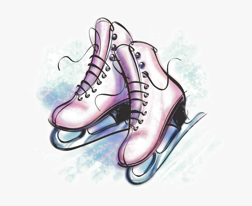 Ice Skating Shoes Drawing, HD Png Download , Transparent Png Image