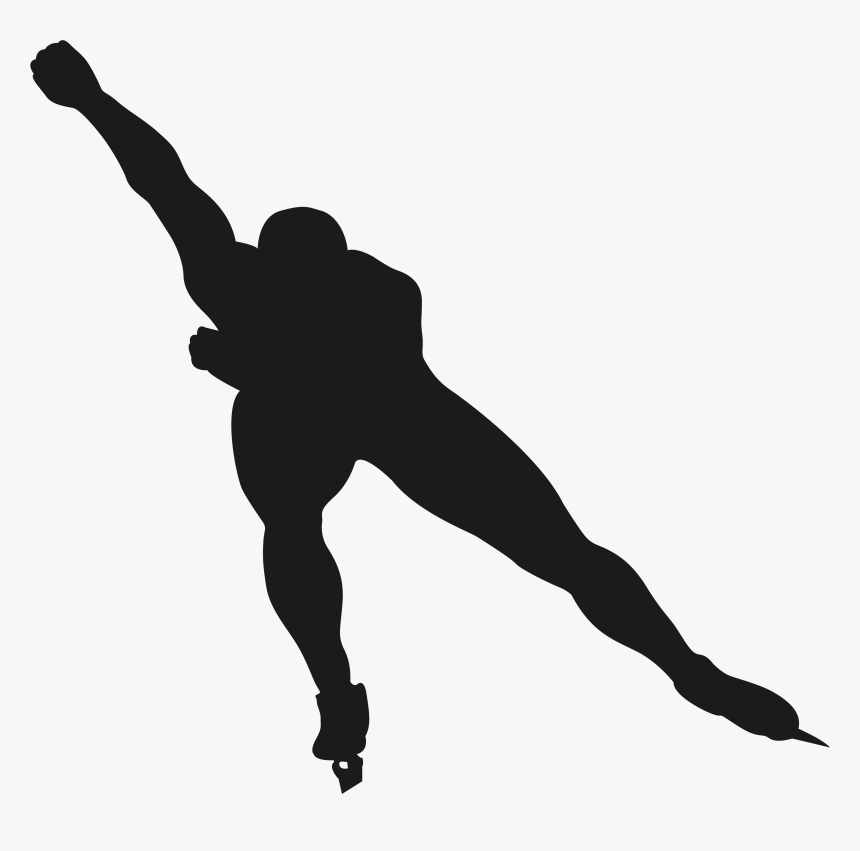 2018 Winter Olympics Ice Skating Figure Skating Speed - Speed Skating Silhouette, HD Png Download