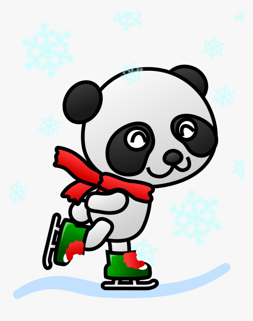 Transparent Skater Png - Skating Panda Clip Art, Png Download
