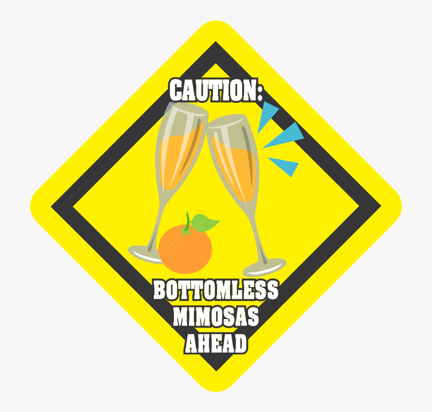 Bottomless Mimosas Car Magnet - Hazard Warning Label Flammable, HD Png Download