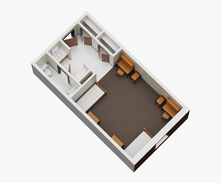 Floorplan Of Two-person Room - Floor Plan, HD Png Download