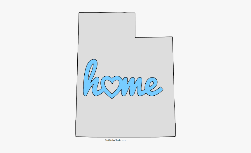 Utah Home Heart Stencil Pattern Template Shape State, HD Png Download